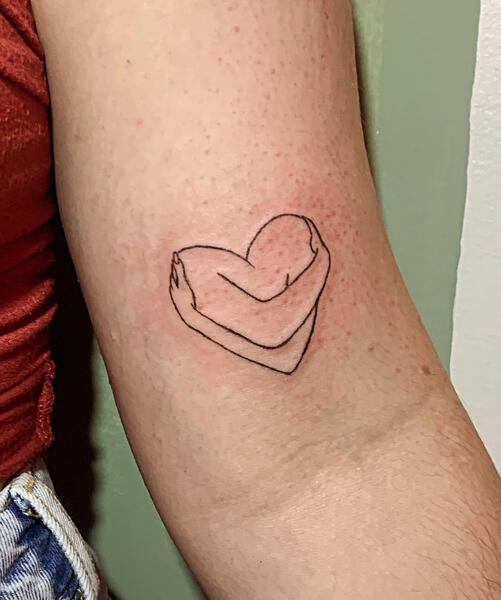Hugging heart