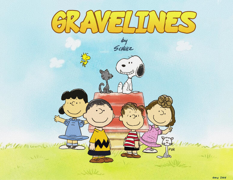 Peanuts-style family portrait. Printed and framed as a gift for my Papa.