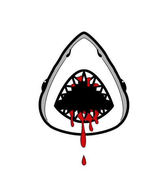 Shark Caster. Custom logo & tattoo commission; Guitar pick shaped shark head.