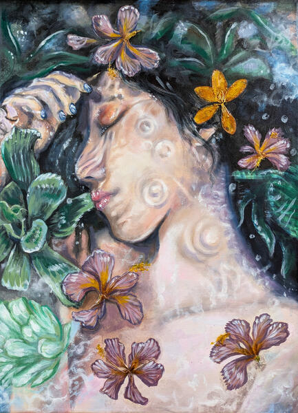 " Marée Patiente" 2020-2025 Acrylic, 18"x24"